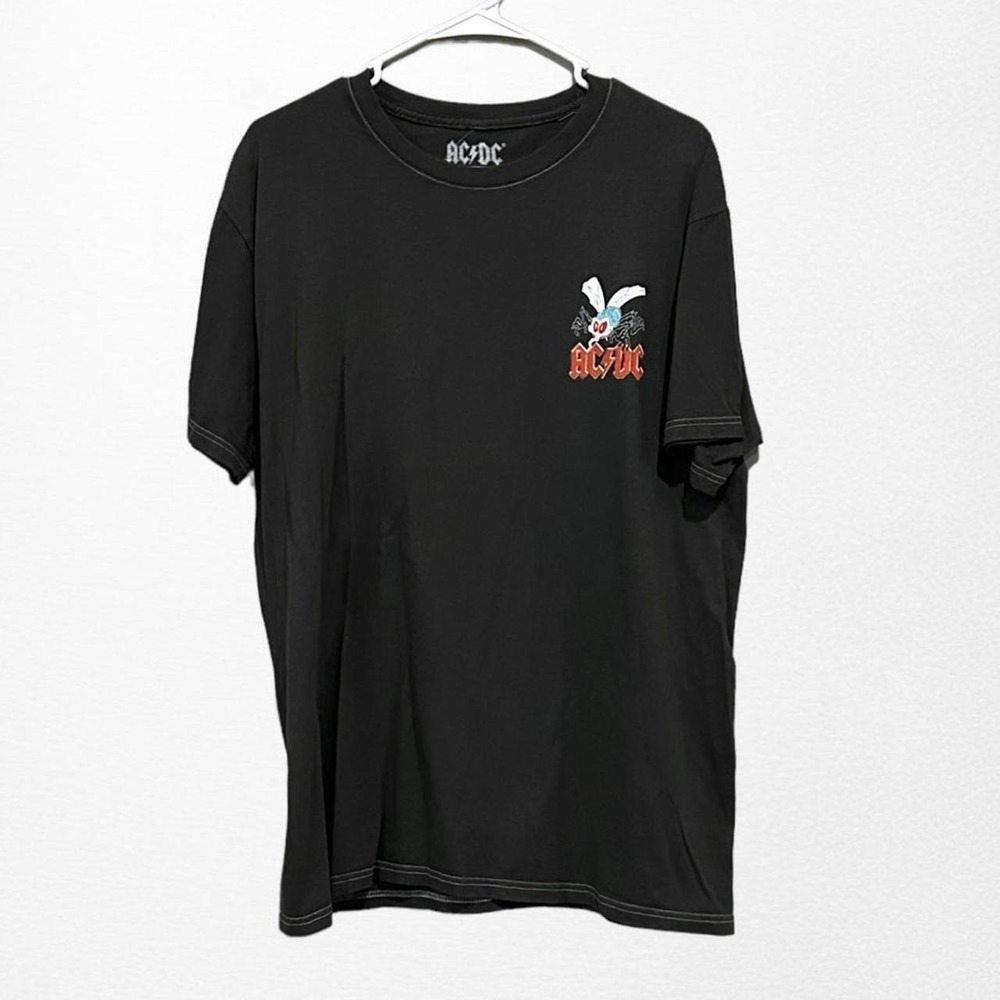 AC/DC Fly on the Wall Tour 1985 Graphic T-Shirt Black Mens Size Medium